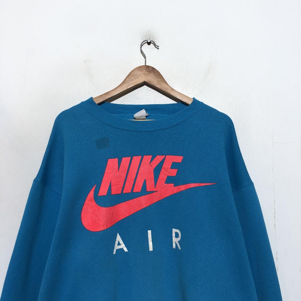 Vintage 80s Blue Nike Air Sweatshirt Silver Tag XL