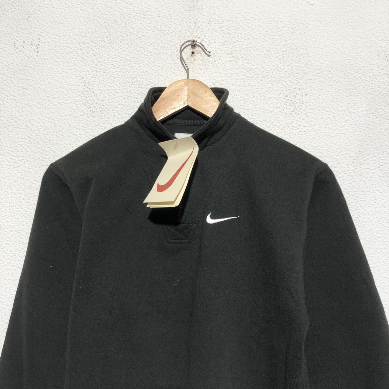 Deadstock Vintage 90s Black Nike 1/4 Zip Sweatshirt - Kids Small