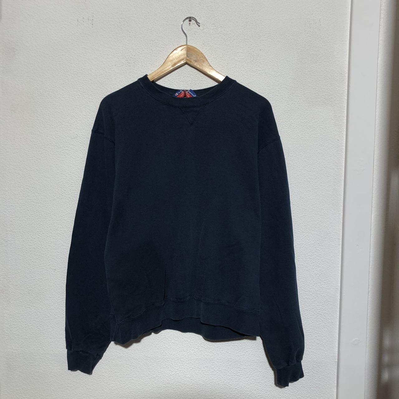 Vintage Dark Navy Champion Blank Sweatshirt - Large