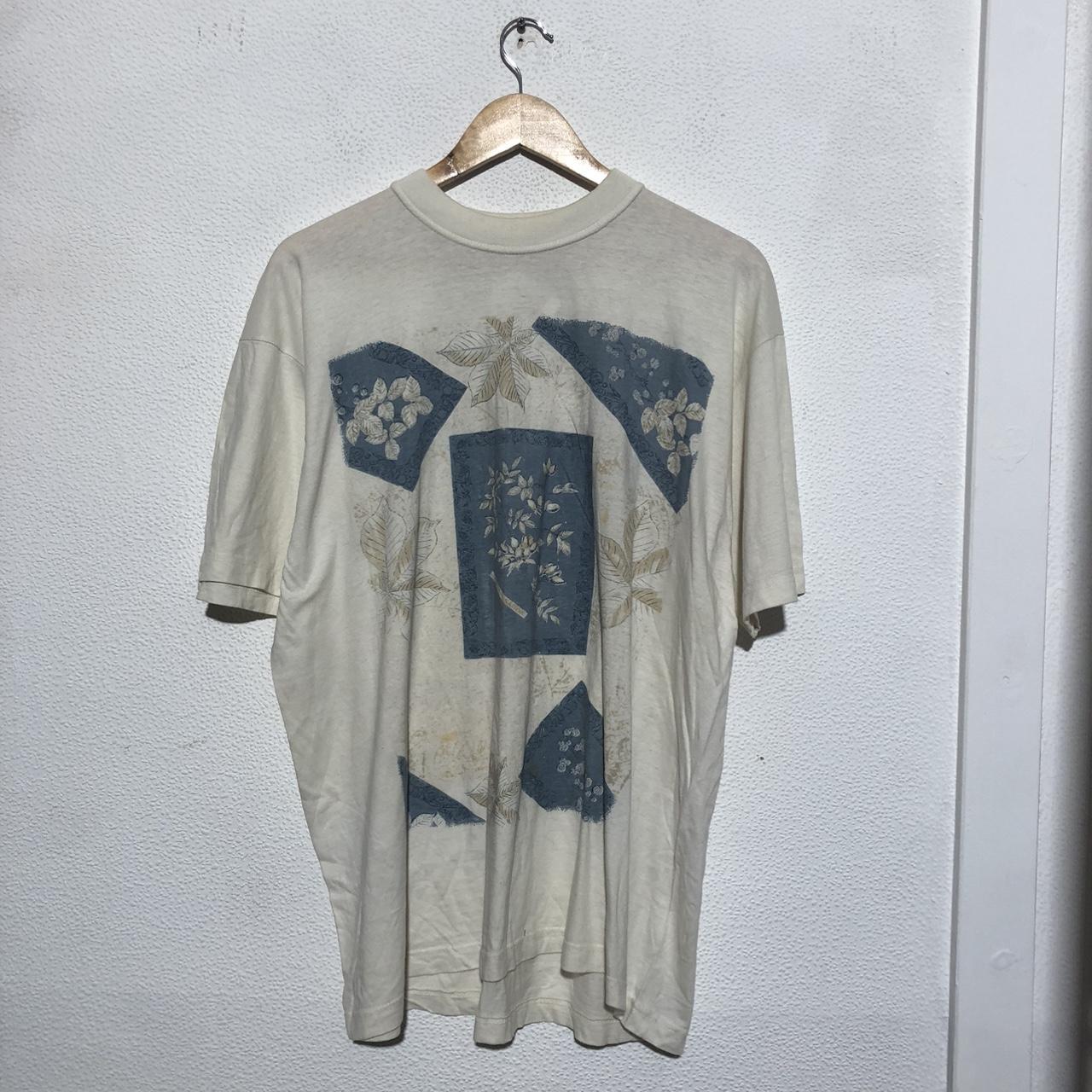 Vintage White Autumnal Graphic Print T Shirt - Large