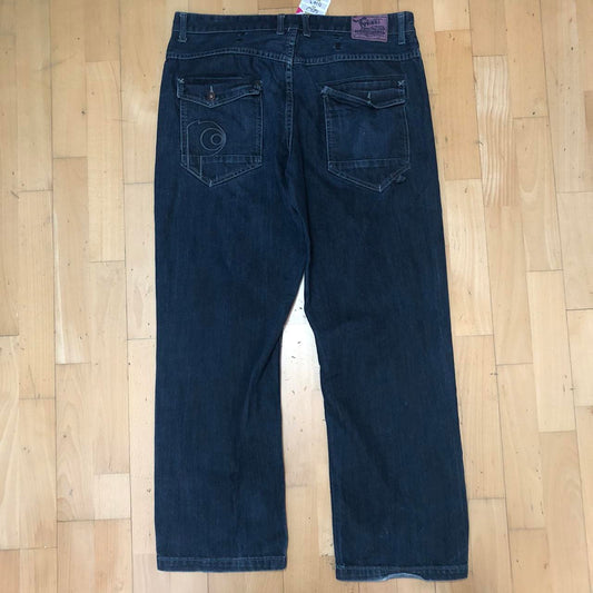 Vintage Navy Peviani Baggy Jeans Straight Leg - 40W 32L