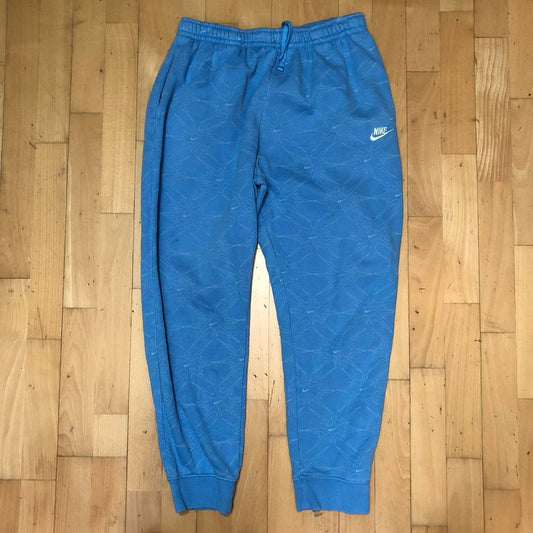 Blue Nike Joggers Jogging Bottoms Swoosh Print - XL