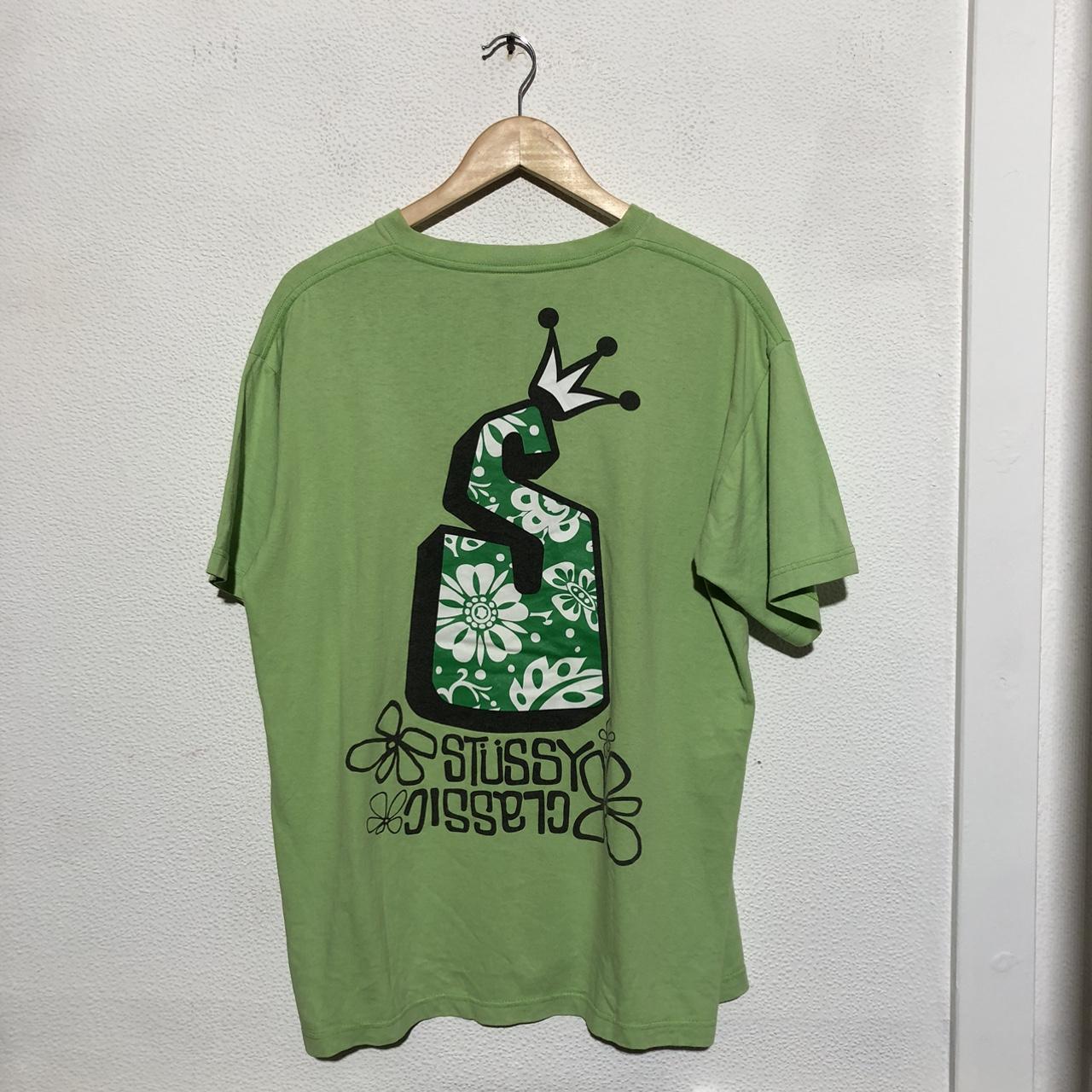 Vintage Green Stussy Graphic T Shirt - Large