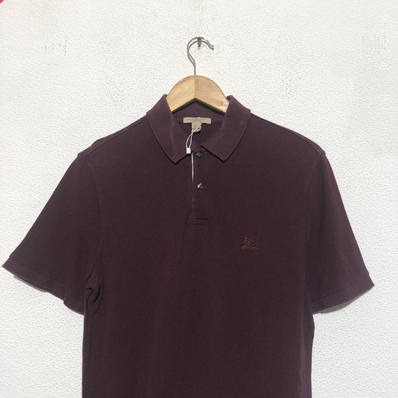 Vintage Maroon Purple Burberry Brit Polo Shirt - Medium