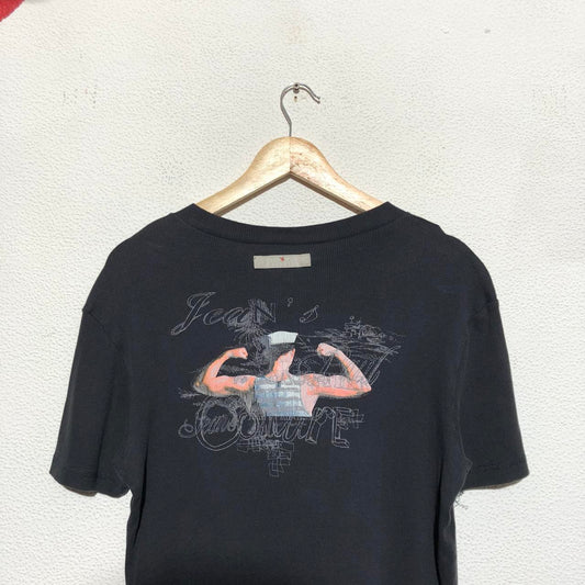 Vintage 00s Black Jean Paul Gaultier T Shirt Graphic Print Punk Baby Tee - XXL