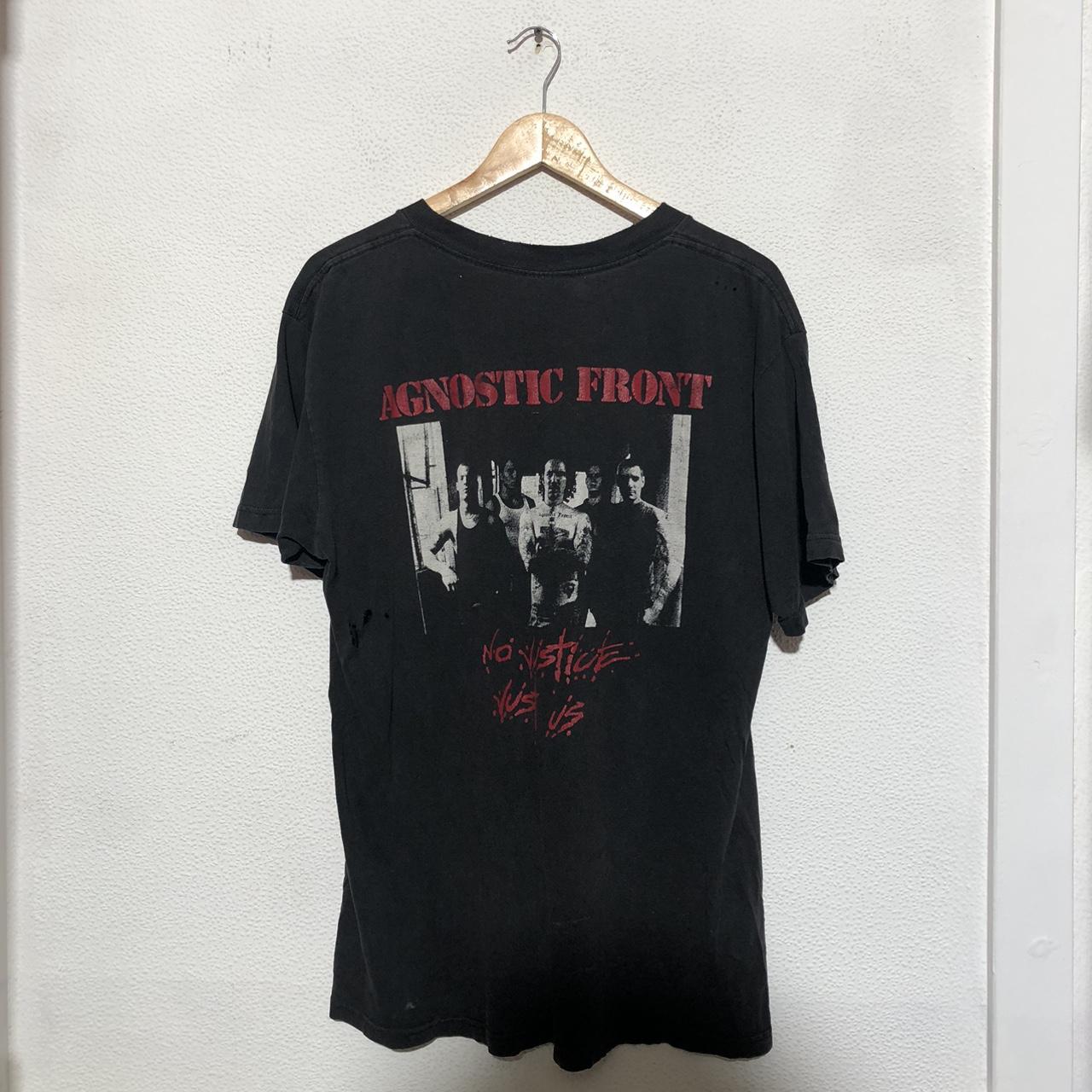 Vintage 90s Black Agnostic Front Band T Shirt Blind Justice - Large