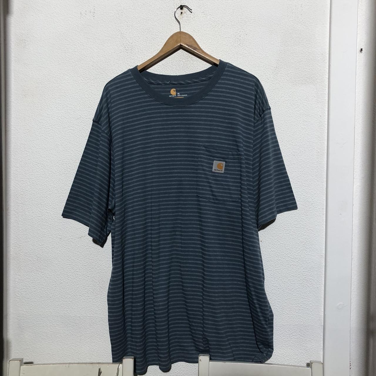 Blue Striped Carhartt T Shirt - XL