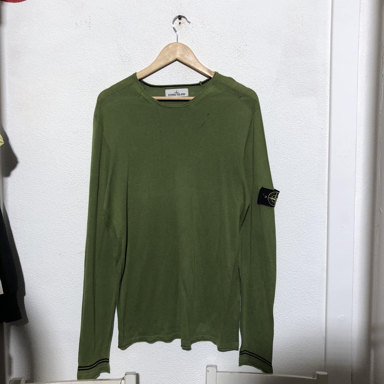 Vintage Green Stone Island Jumper Thin Knit - XL