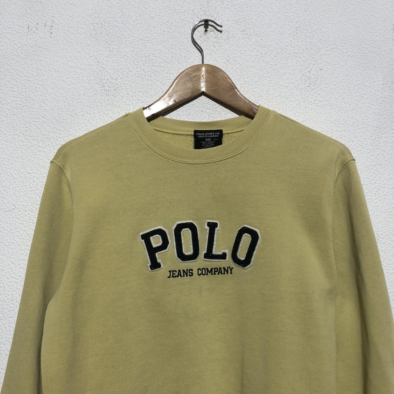 Vintage 00s Yellow Polo Ralph Lauren Sweatshirt Spellout - Women’s Medium