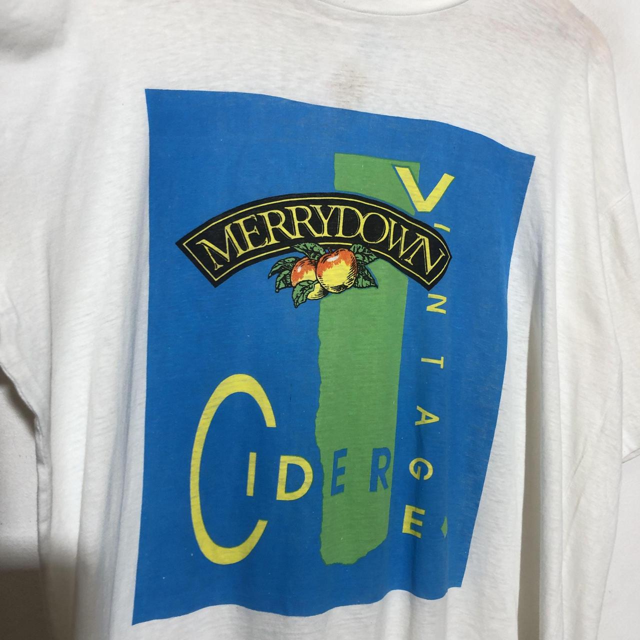 Vintage 90s White Merrydown Cider graphic T shirt Single stitch