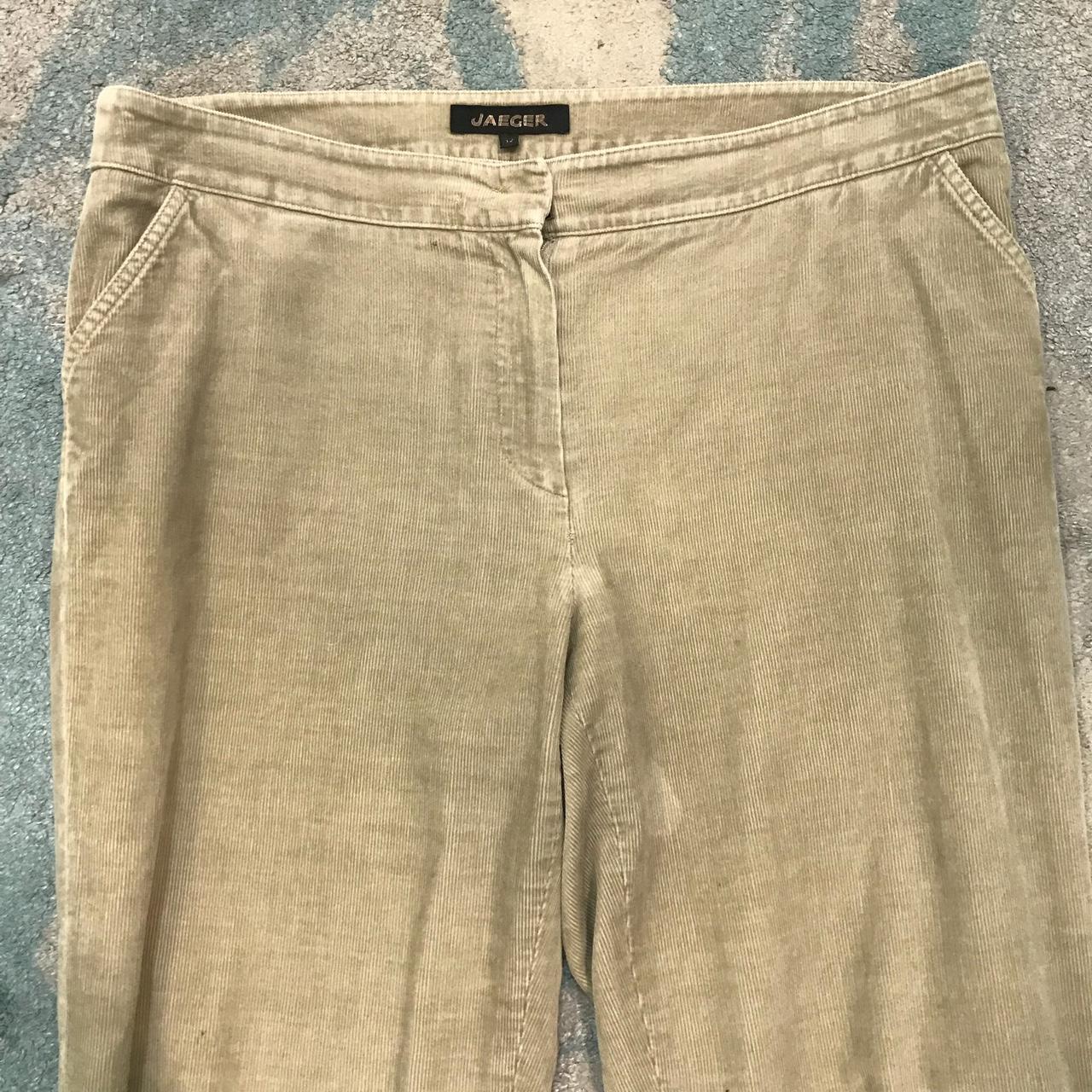 Beige Jaeger Corduroy Trousers - Size 12