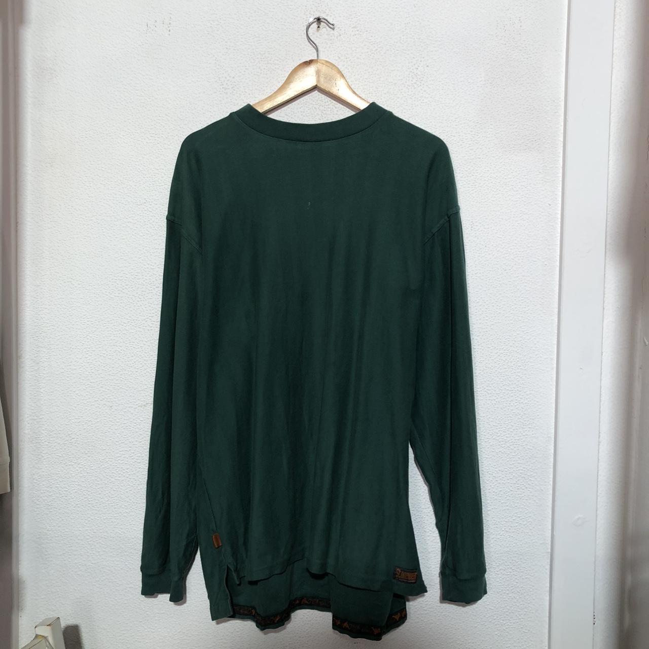 Vintage 90s Green Long Sleeve T Shirt Heavyweight - Large