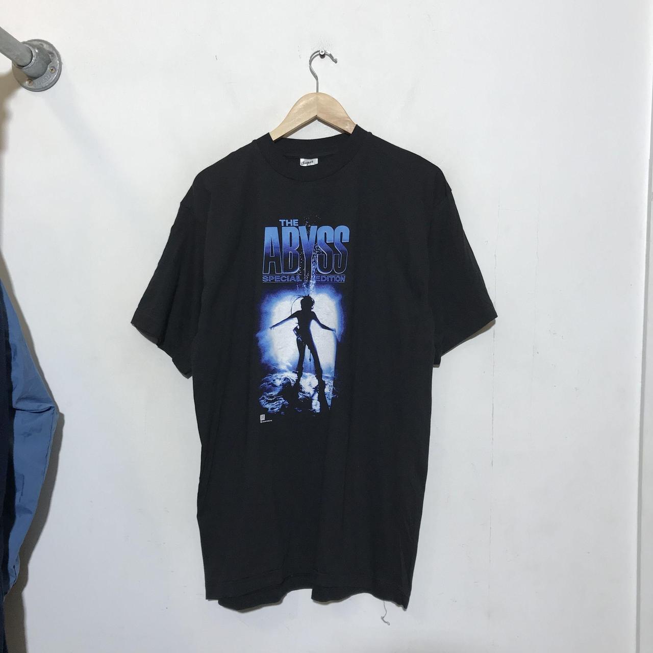 Deadstock Vintage 90s Black The Abyss Movie Promo T Shirt - Large