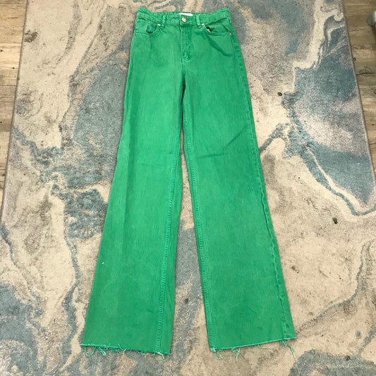 Green Zara Jeans Flared Bootcut - Size 4