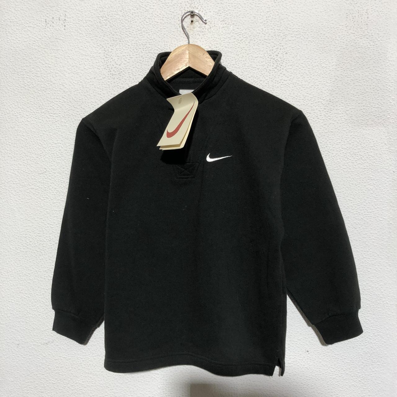 Deadstock Vintage 90s Black Nike 1/4 Zip Sweatshirt - Kids Small