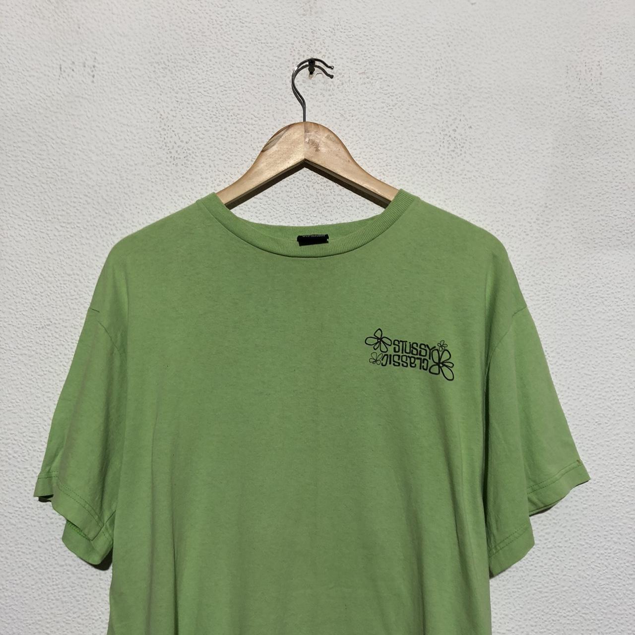 Vintage Green Stussy Graphic T Shirt - Large