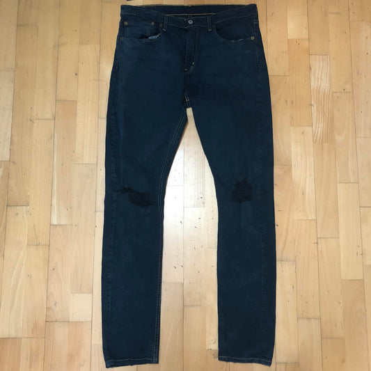 Vintage Dark Navy Levi’s Jeans Slim Fit Skinny Distressed - 36W