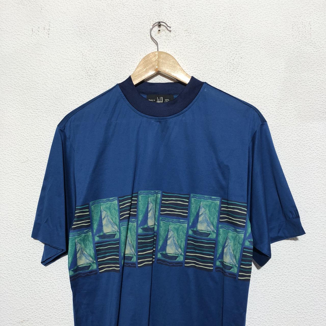 Vintage 80s Blue Dunhill Nautical T Shirt - XS