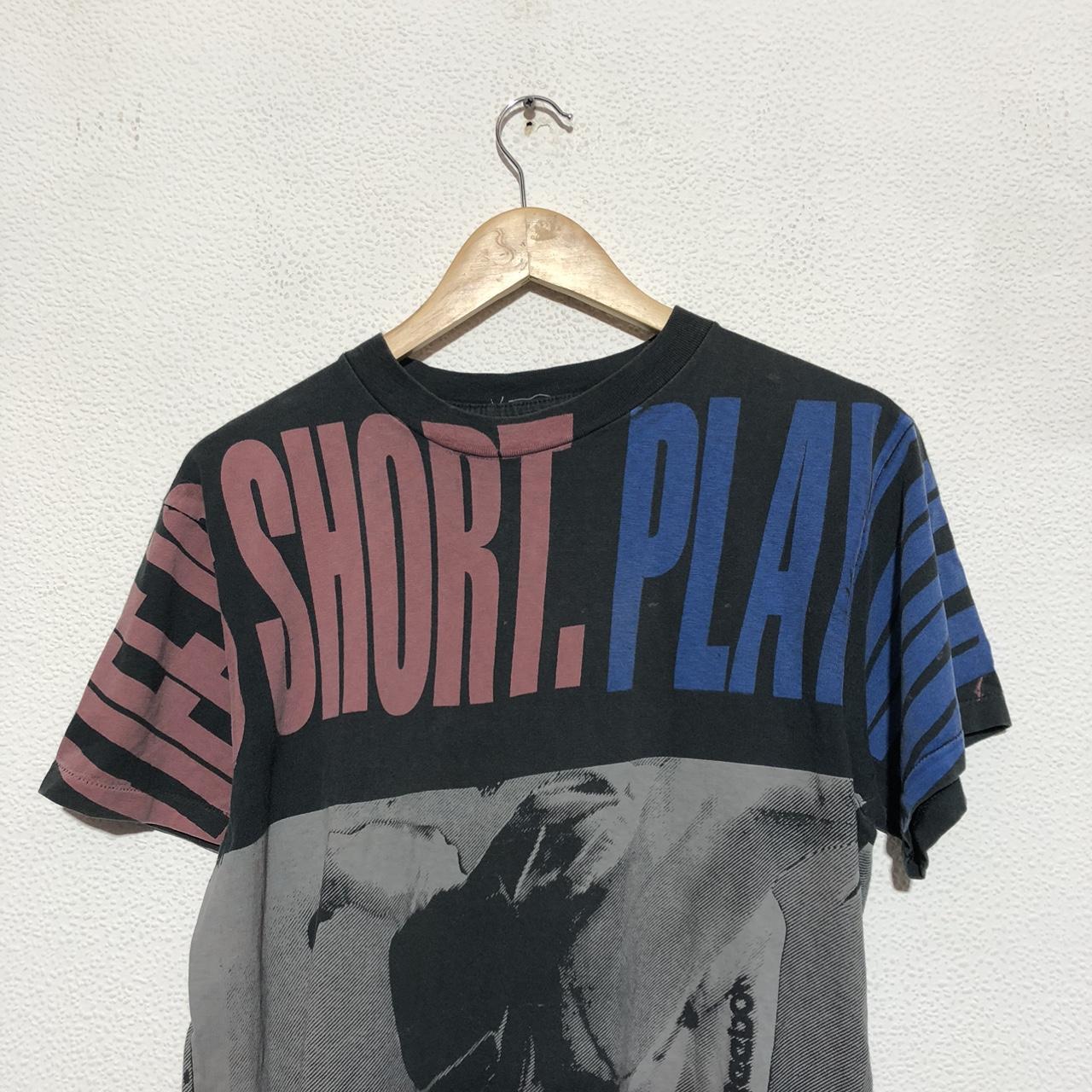 Vintage 80s Black Reebok Surfing All Over Print T Shirt - Medium