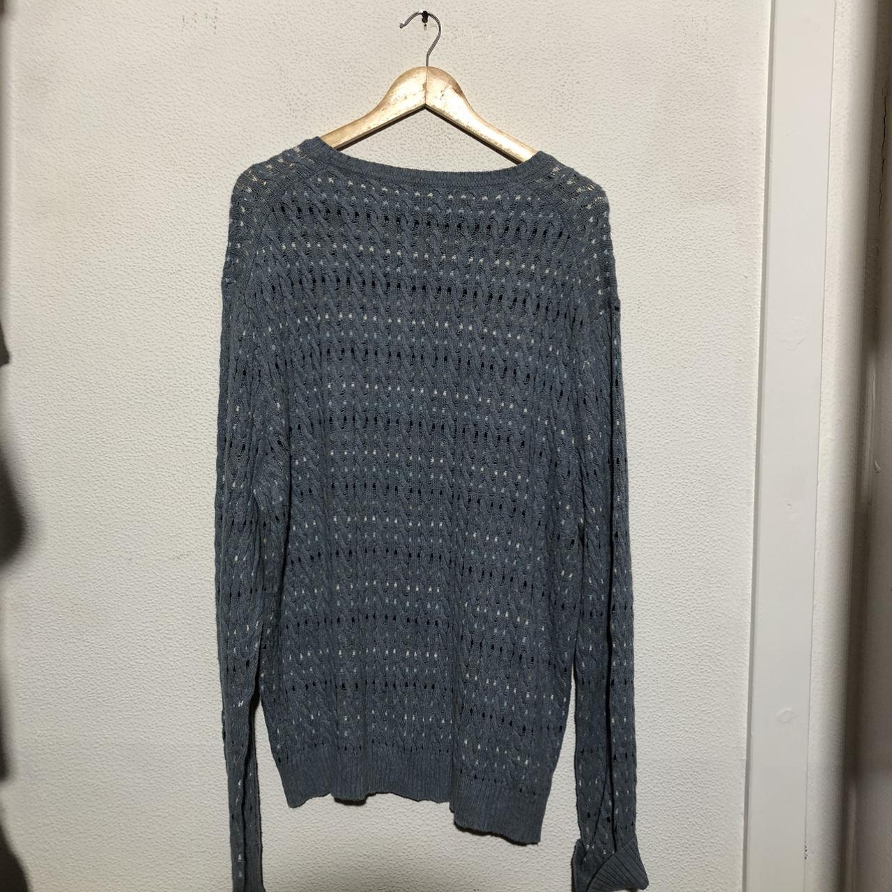 Vintage 00s Blue Patterned Knitted Jumper - Large