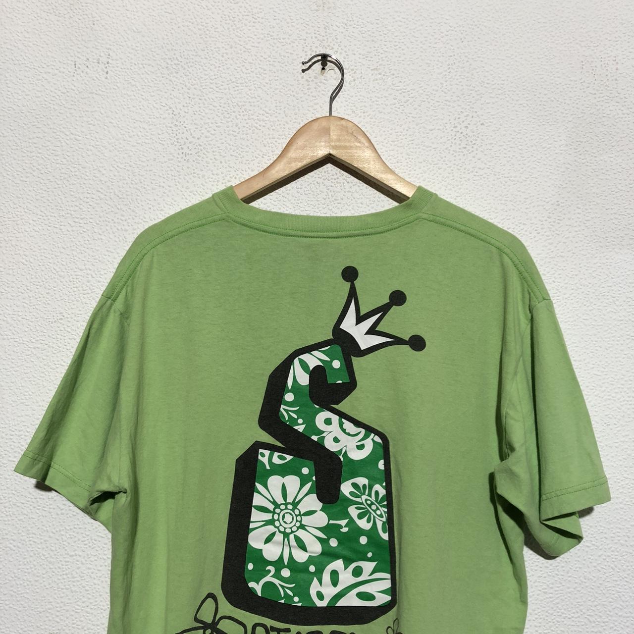 Vintage Green Stussy Graphic T Shirt - Large