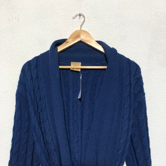 Vintage 80s Blue St Michael Cardigan Jumper Belted - Size 16