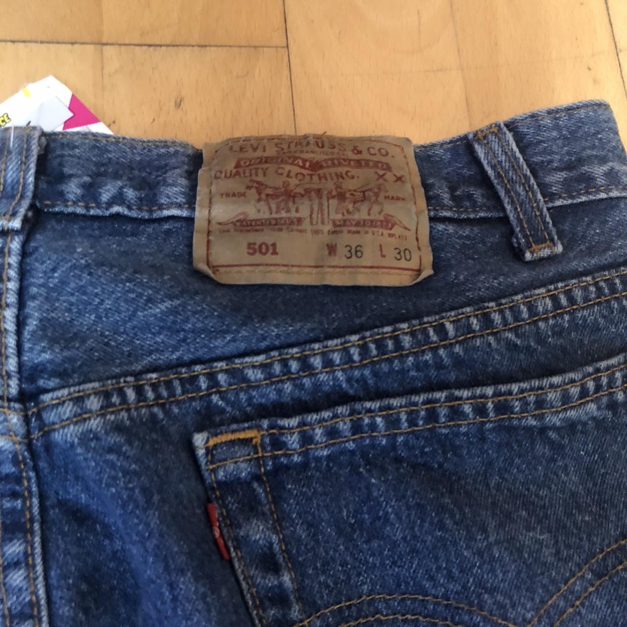 Vintage 90s Blue Levi’s 501 Jeans made in USA Straight Leg - 36W 30L