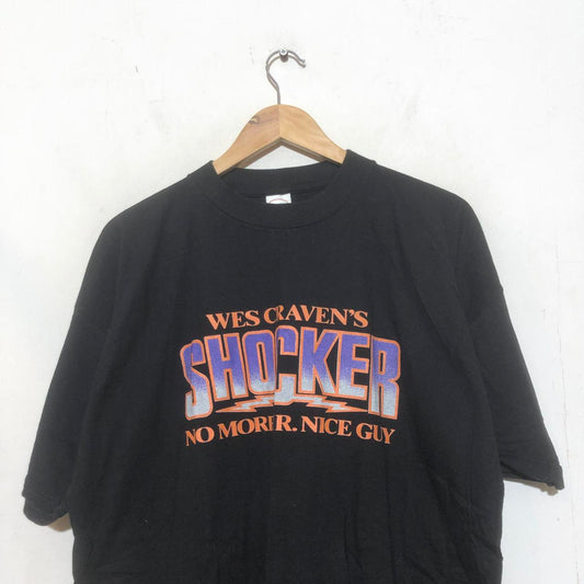 Vintage 90s black Wes Craven's Shocker movie promo t shirt