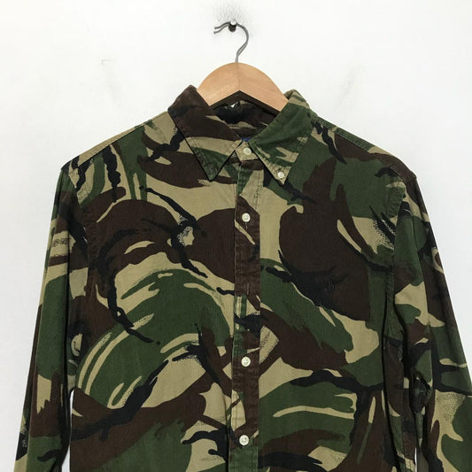 Vintage Khaki Camo Ralph Lauren Corduroy Shirt - Medium