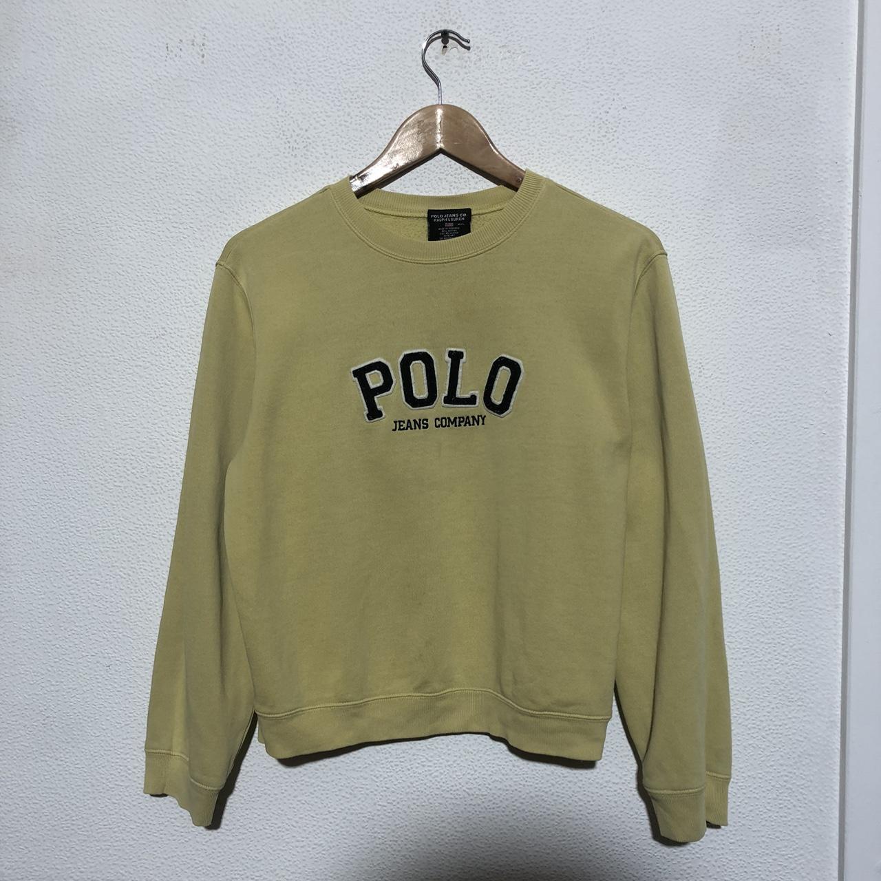 Vintage 00s Yellow Polo Ralph Lauren Sweatshirt Spellout - Women’s Medium