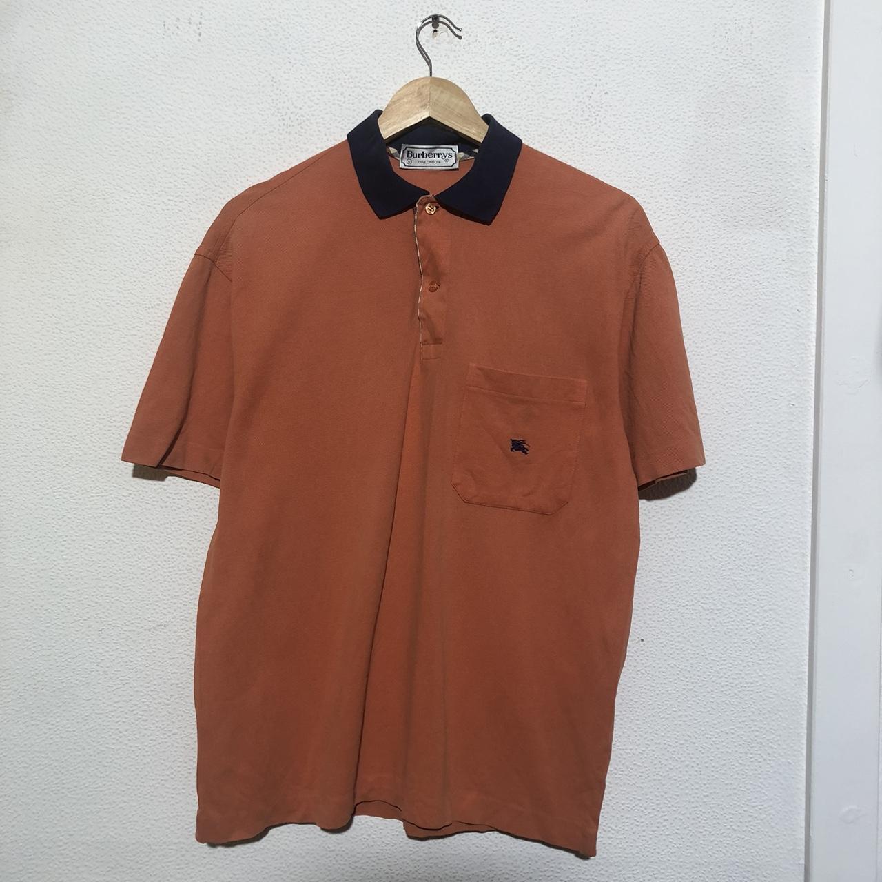 Vintage 90s Orange Burberry’s Polo Shirt - Large