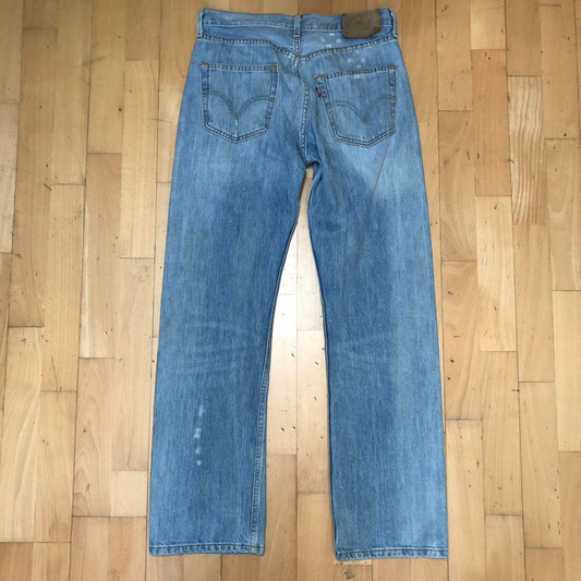 Vintage 00s Blue Levi’s 501 Jeans Straight Leg Loose Patterned - 32W 32L