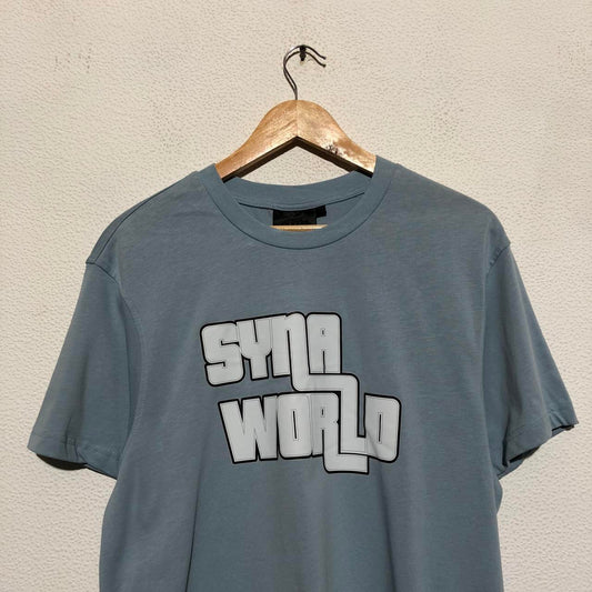 Blue Syna World T Shirt Spellout - Large