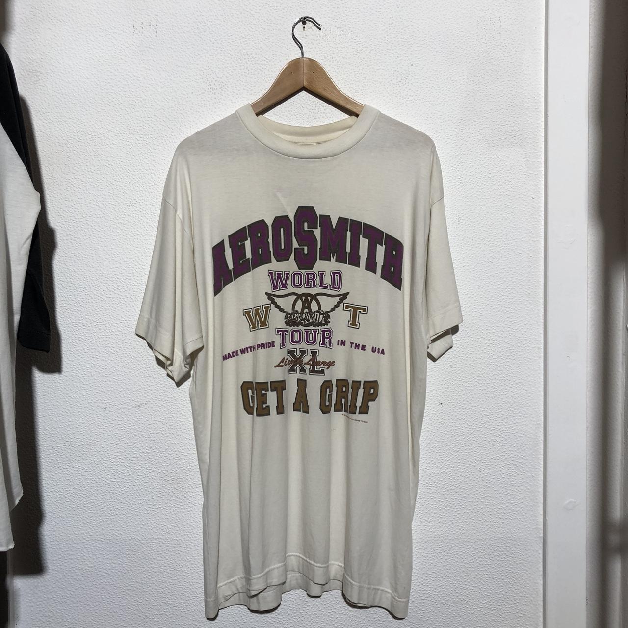 Vintage White Aerosmith Band T Shirt 1997 Get a Grip - XL