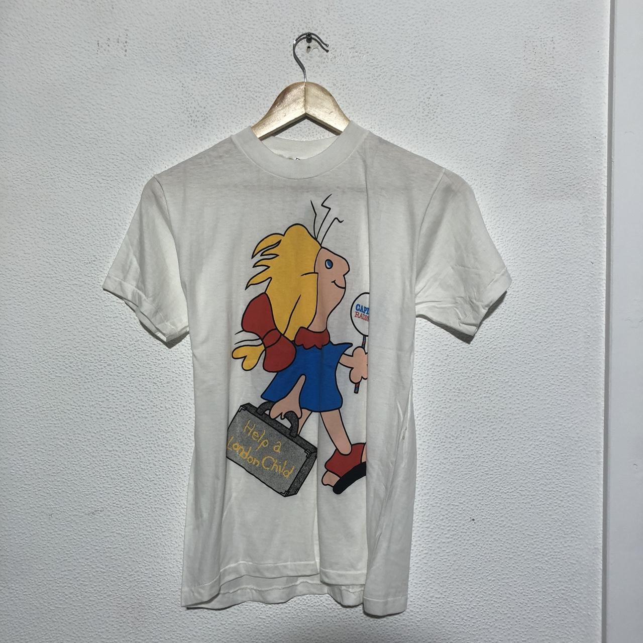 Vintage 80s White Capital FM Help a London Child Graphic T Shirt - Small