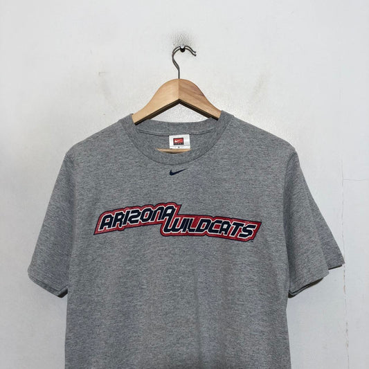 Vintage 90s Grey Nike T Shirt Arizona Wildcats Centre Swoosh - Small