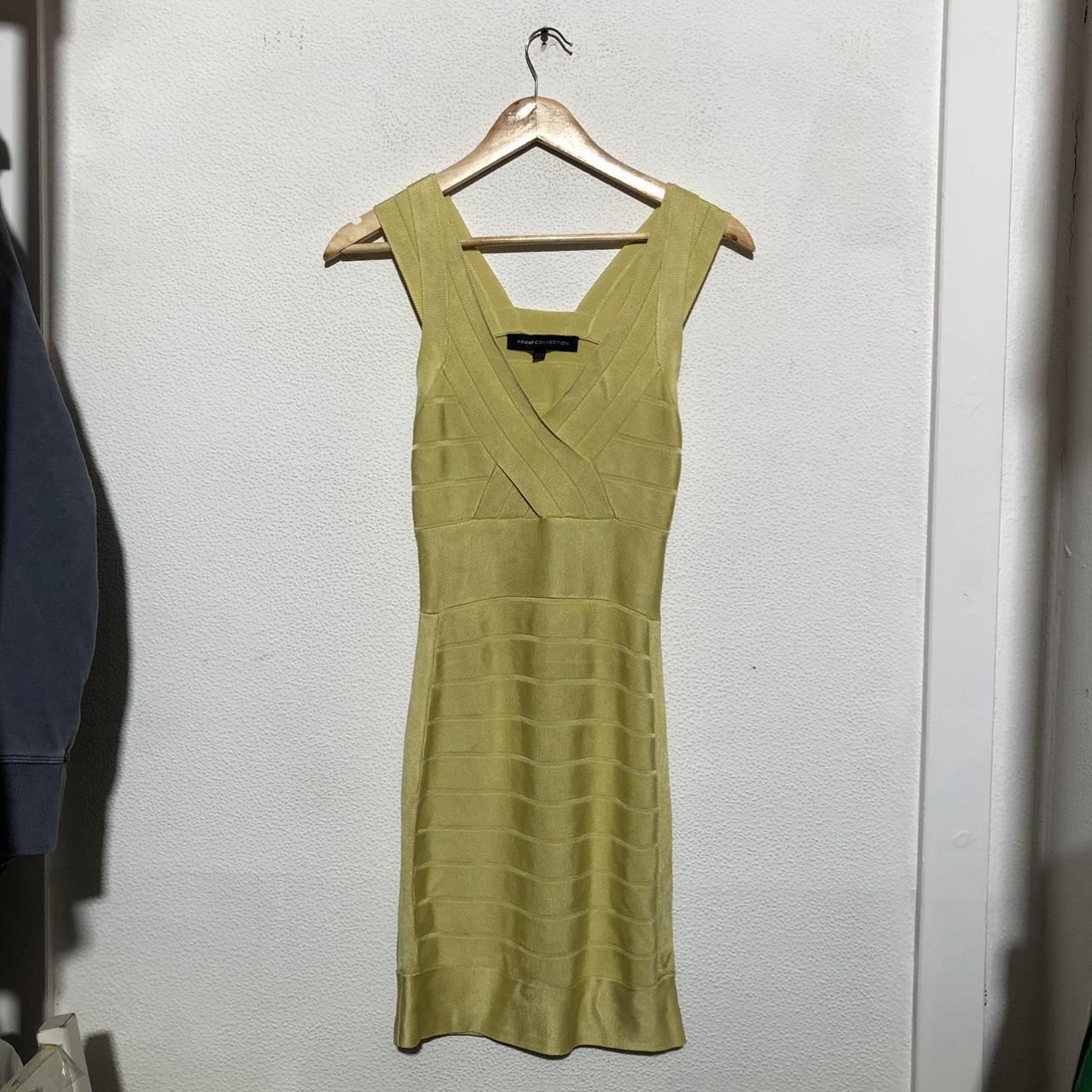 Yellow French Connection Pencil Dress - UK8