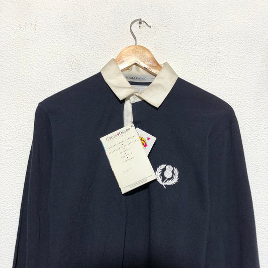 Deadstock Vintage 90s Scotland Rugby Shirt Cotton Oxford - Small