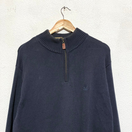 Vintage Navy 1/4 Zip Timberland Jumper - Large