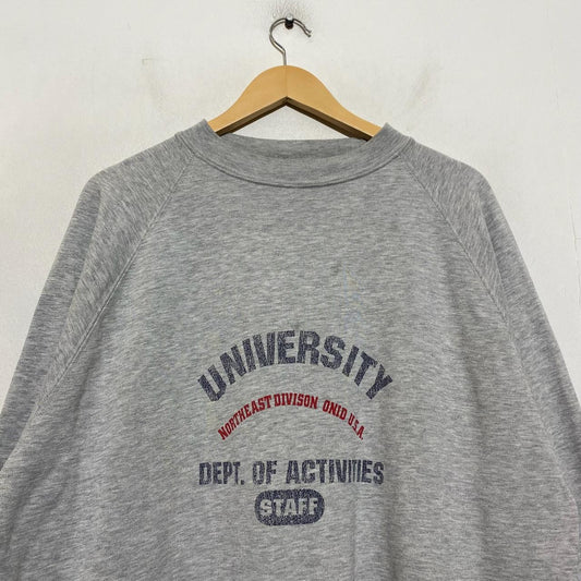 Vintage 90s Grey USA College University Sweatshirt - Large