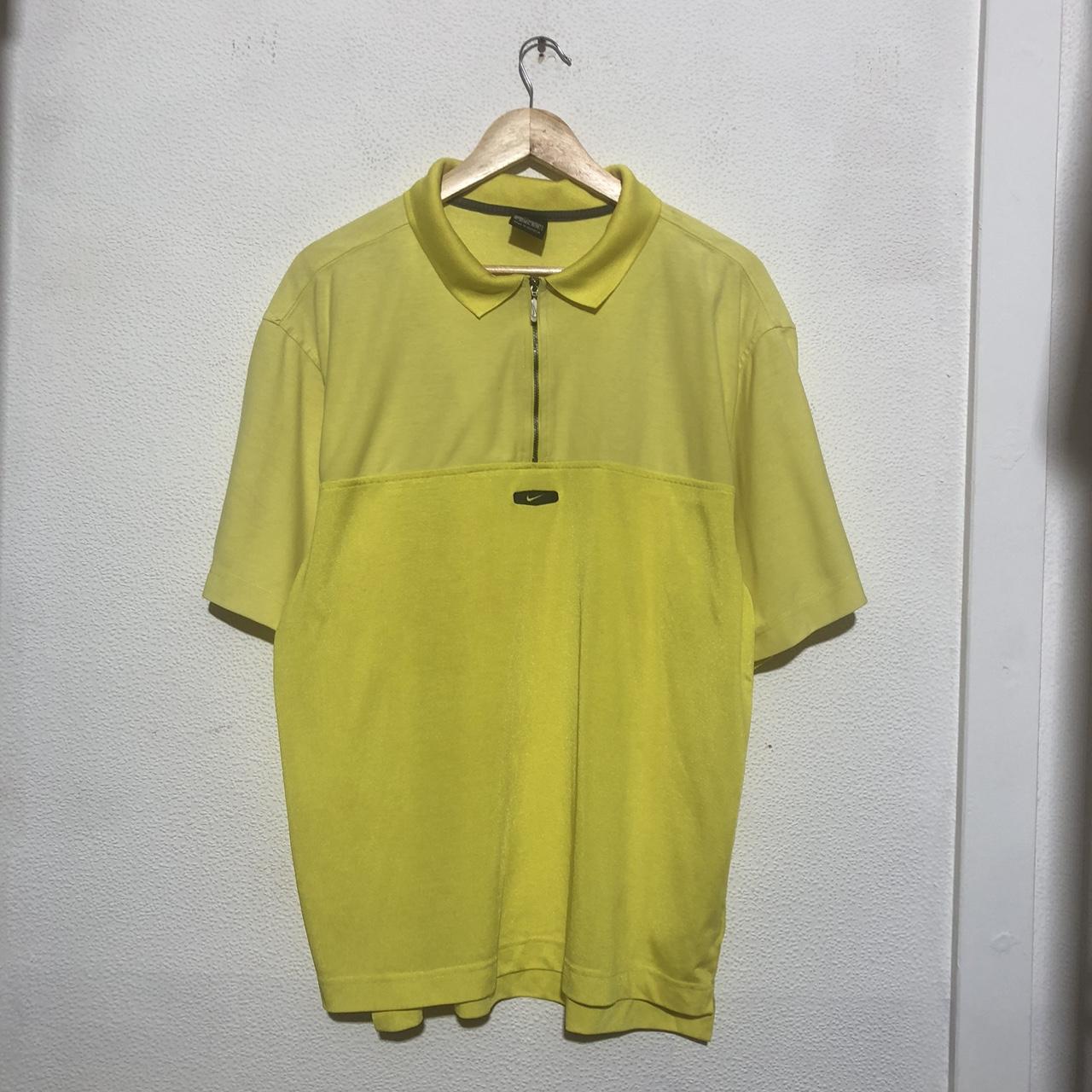 Vintage 90s Yellow Nike Tennis Polo Shirt - Large