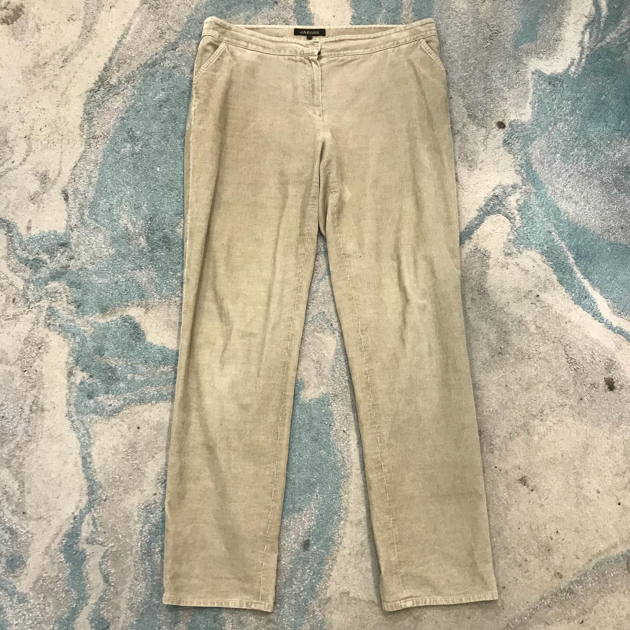 Beige Jaeger Corduroy Trousers - Size 12