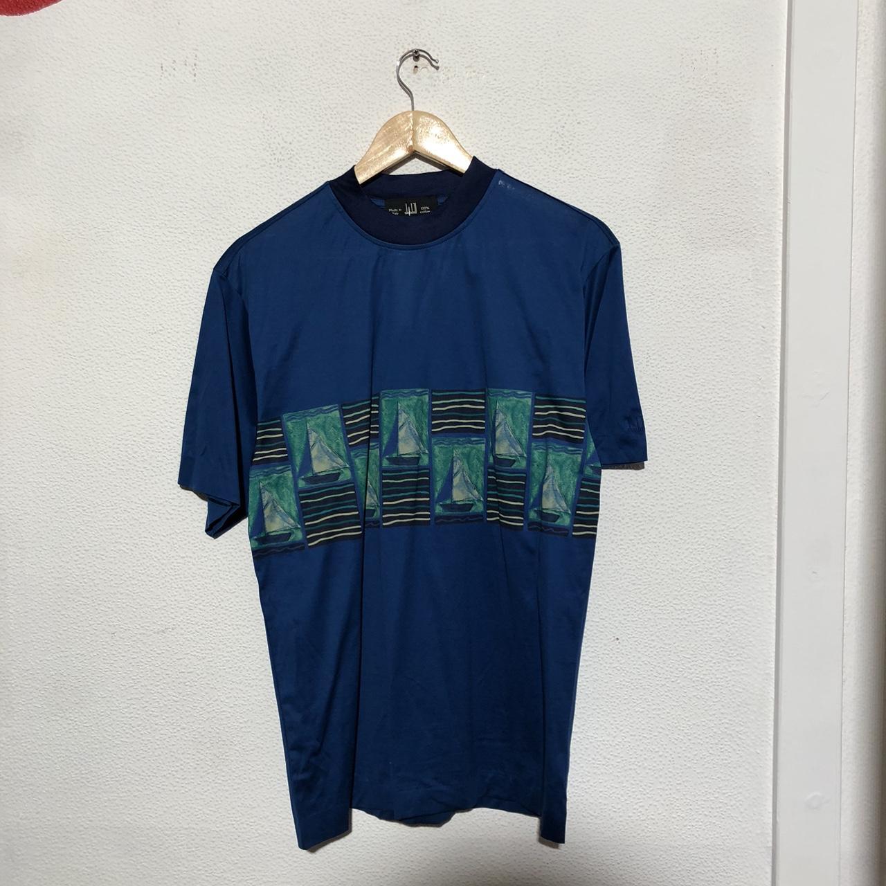 Vintage 80s Blue Dunhill Nautical T Shirt - XS