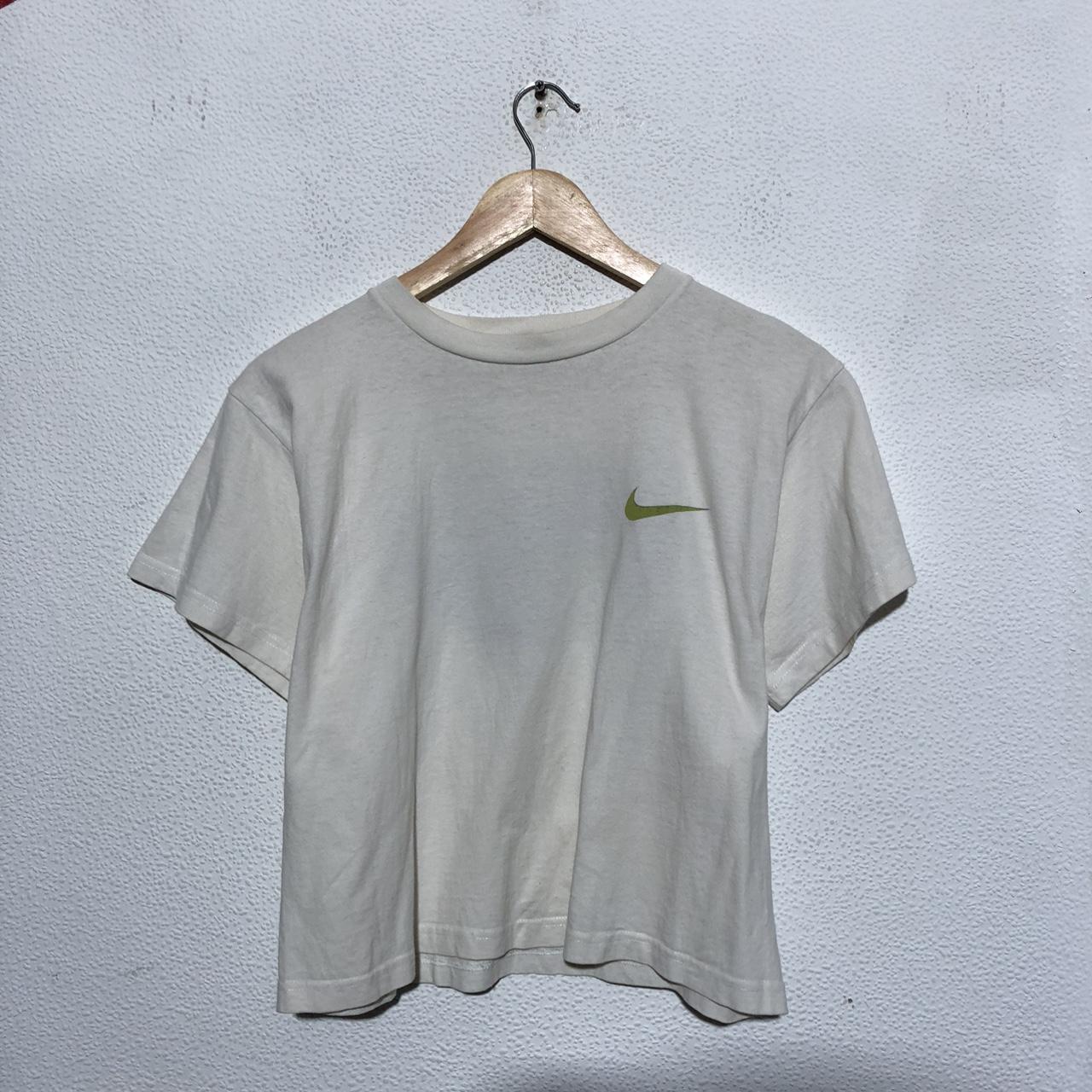 Vintage 90s White Nike Graphic T Shirt Cropped Fit - Small