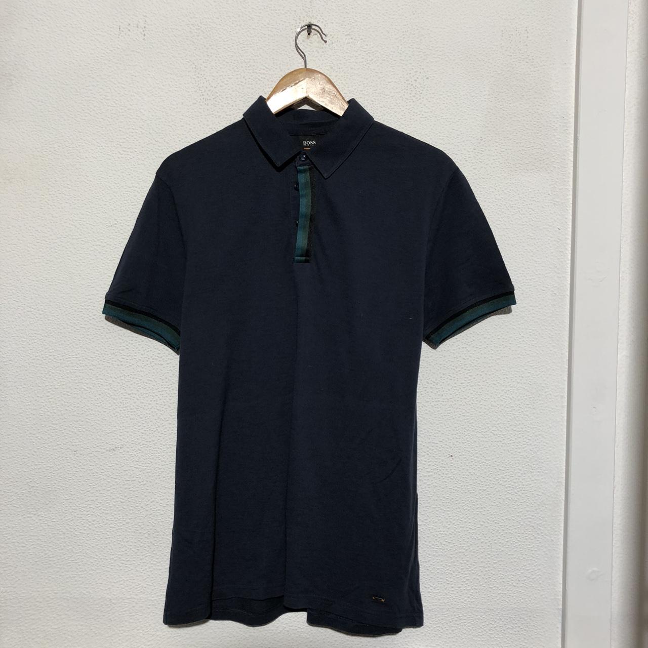 Vintage Navy Hugo Boss Polo Shirt - Medium