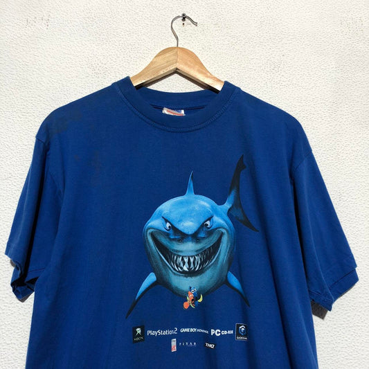 Vintage Blue Finding Nemo PS2 Video Game Promo T Shirt - Large