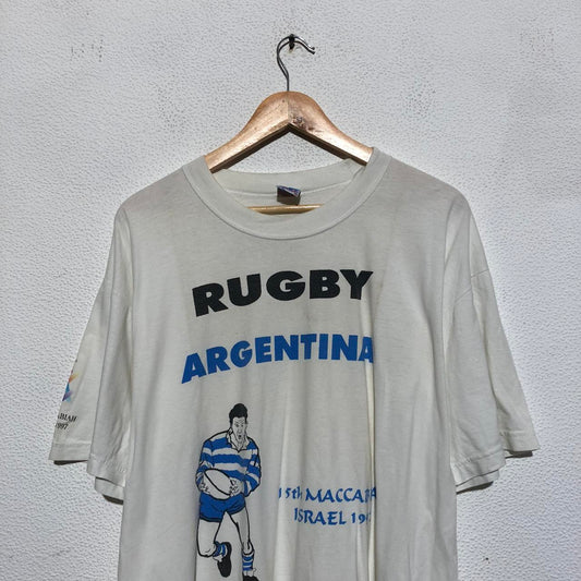 Vintage 1997 Argentina Rugby T Shirt 15th Maccabiah - XL