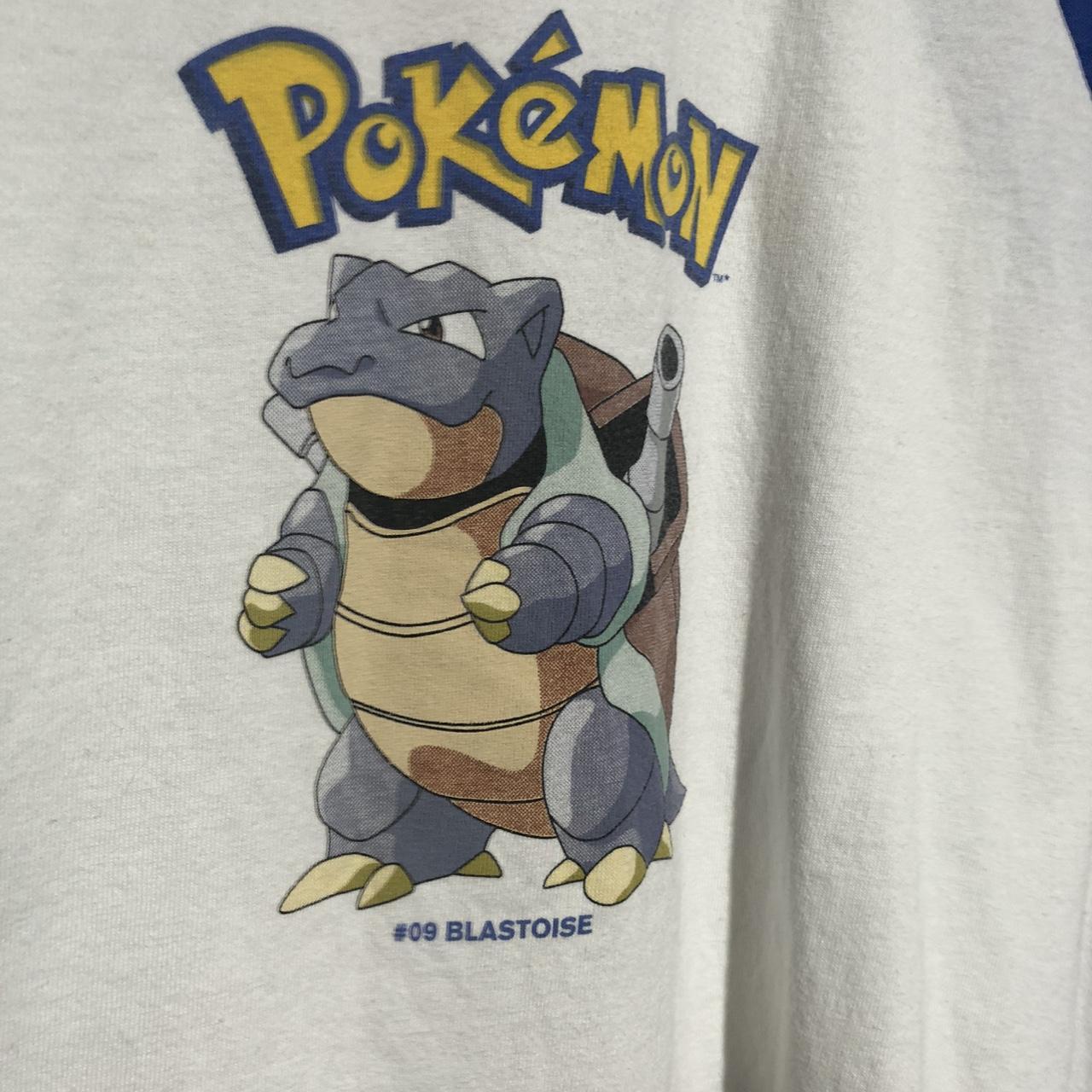 Vintage 1998 Pokémon T Shirt Blastoise Nintendo Baseball Style - Large