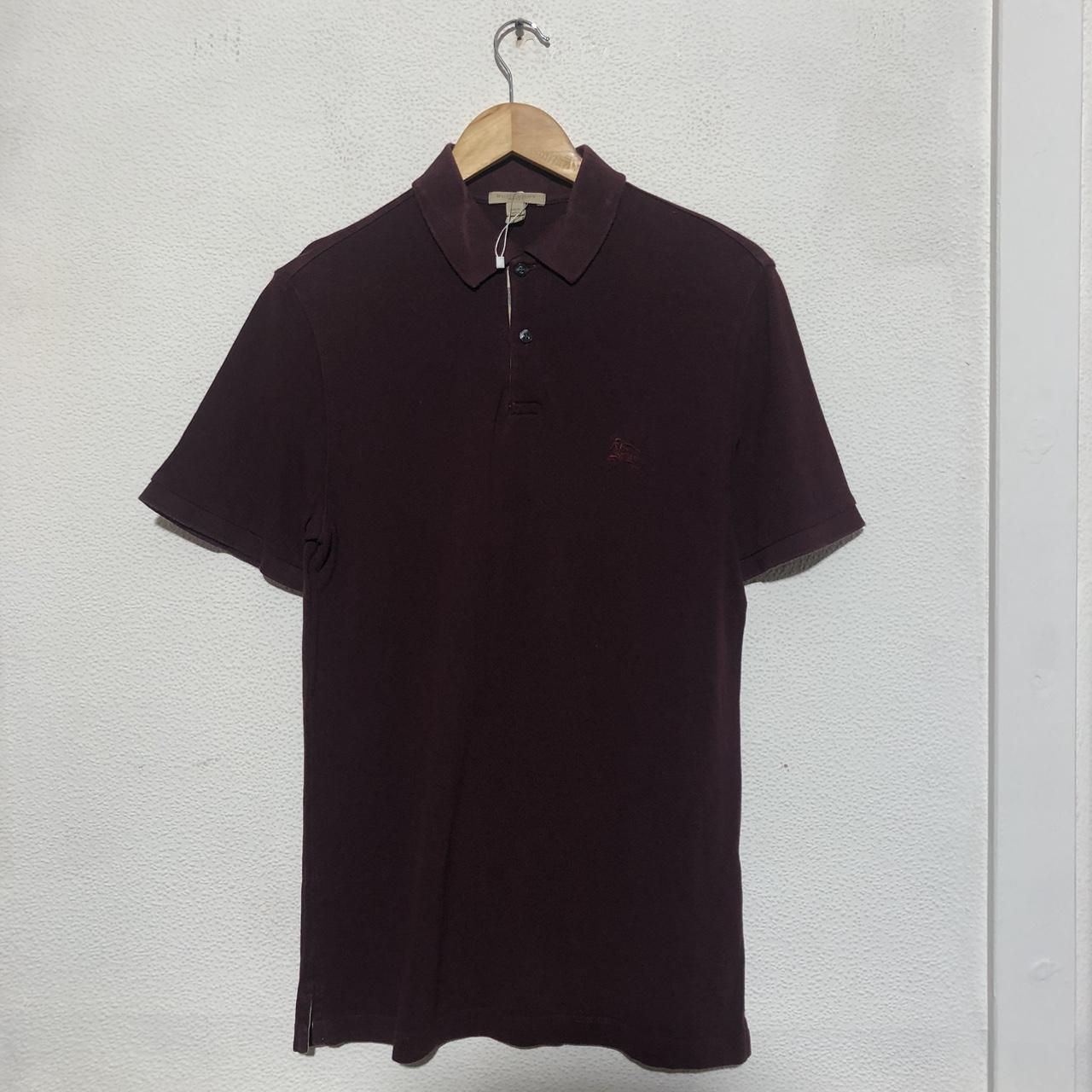 Vintage Maroon Purple Burberry Brit Polo Shirt - Medium