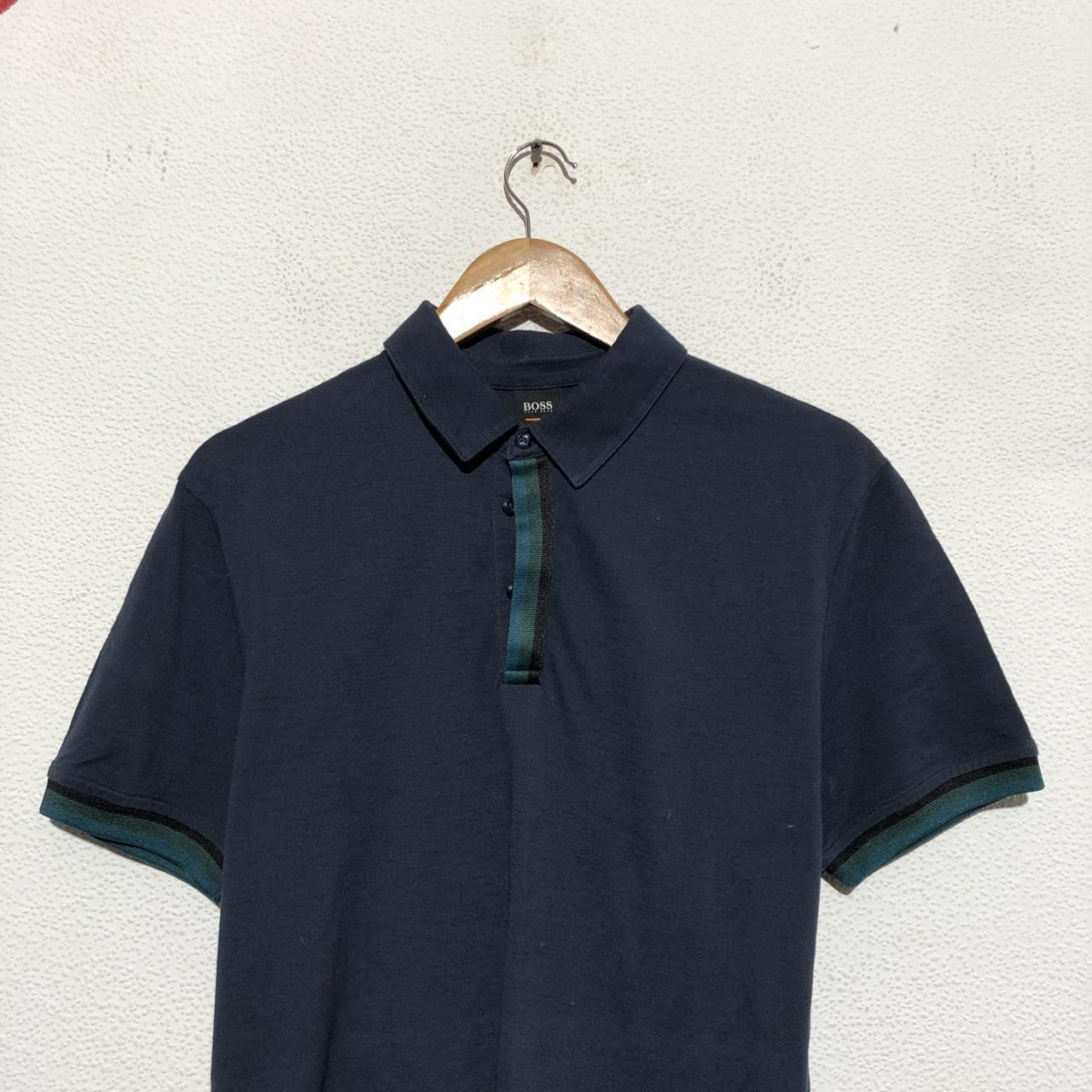 Vintage Navy Hugo Boss Polo Shirt - Medium